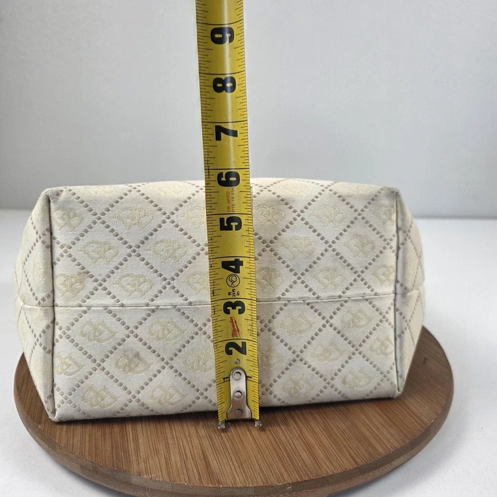 Dooney & Bourke Tote Bag Womens Medium Beige Leather Tassel Shoulder Purse